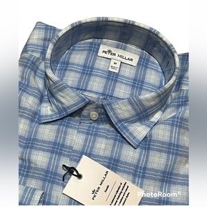 NWT PETER MILLAR SEASIDE HAMPTON BEACH TARTAN LONG SLEEVE SPORT SHIRT MRSP $148
